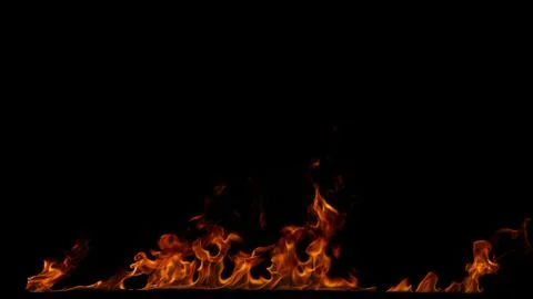 Fire flames isolated on white background. Stock Photos