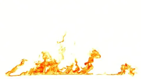 Fire flames isolated on white background. Stock Photos