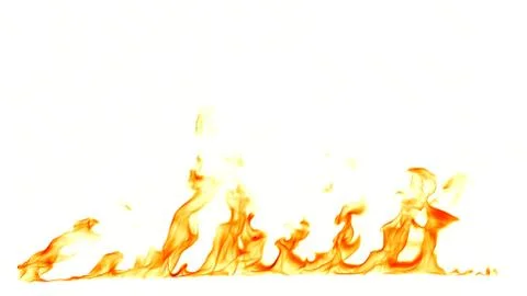 Fire flames isolated on white background. Stock Photos
