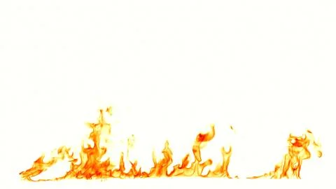Fire flames isolated on white background. Stock Photos