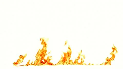 Fire flames isolated on white background. Stock Photos
