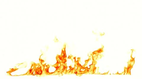 Fire flames isolated on white background. Stock Photos