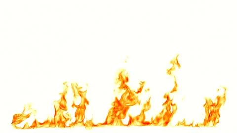 Fire flames isolated on white background. Stock Photos