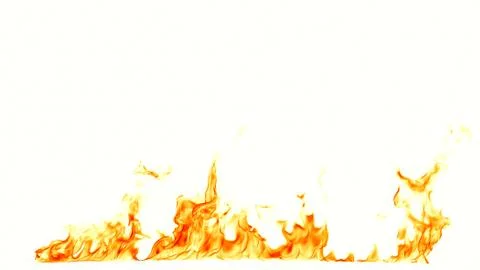 Fire flames isolated on white background. Stock Photos