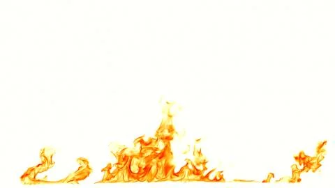 Fire flames isolated on white background. Stock Photos
