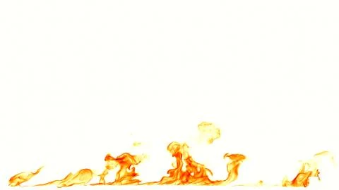Fire flames isolated on white background. Stock Photos
