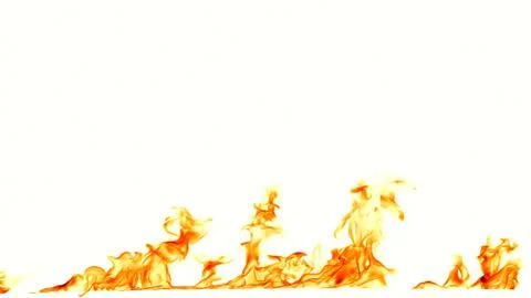 Fire flames isolated on white background. Stock Photos
