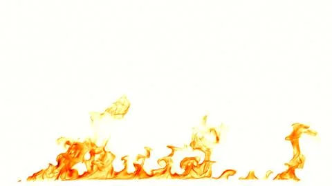 Fire flames isolated on white background. Stock Photos
