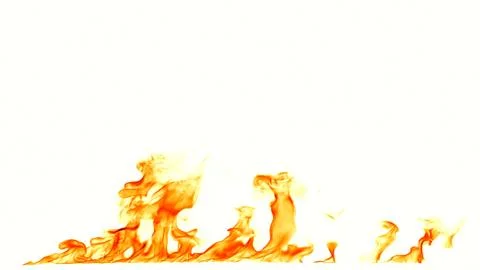 Fire flames isolated on white background. Stock Photos
