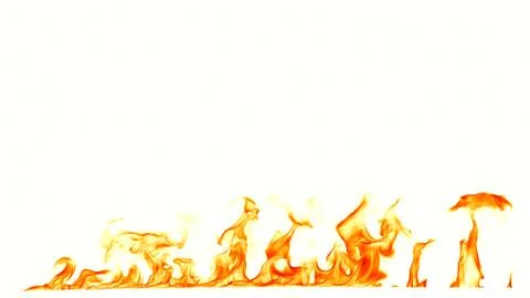 Fire flames isolated on white background. Stock Photos