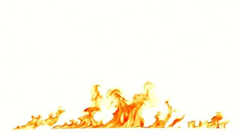Fire flames isolated on white background. Stock Photos