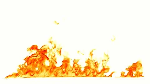 Fire flames isolated on white background. Stock Photos