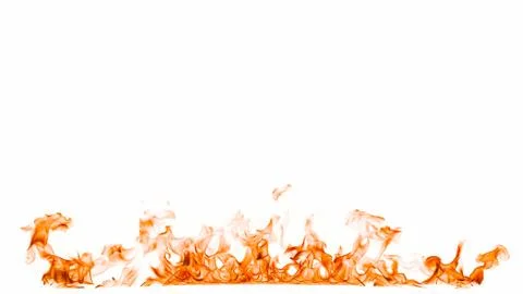 Fire flames isolated on white background. Stock Photos