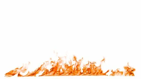 Fire flames isolated on white background. Stock Photos