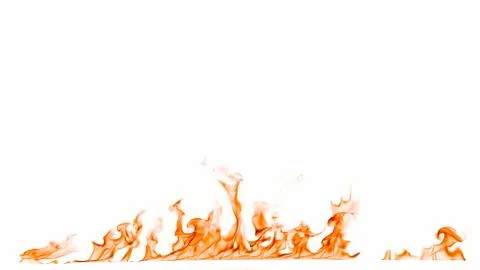 Fire flames isolated on white background. Stock Photos