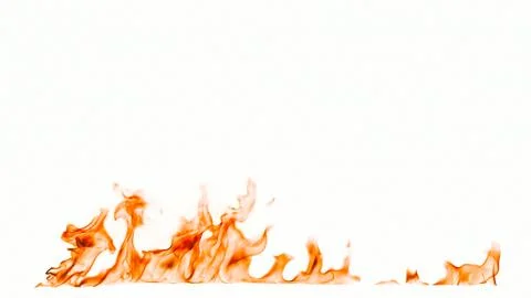 Fire flames isolated on white background. Stock Photos