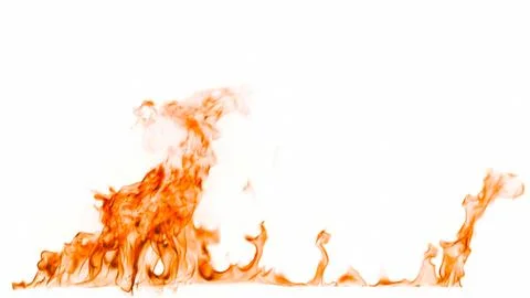 Fire flames isolated on white background. Stock Photos