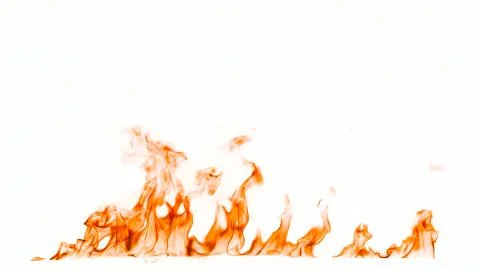 Fire flames isolated on white background. Stock Photos