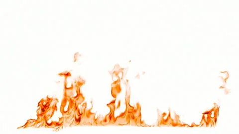 Fire flames isolated on white background. Stock Photos