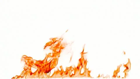 Fire flames isolated on white background. Stock Photos