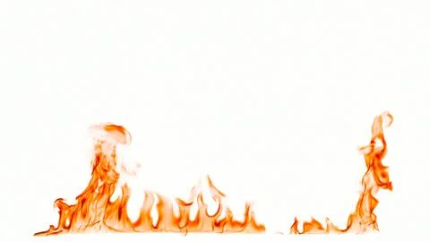 Fire flames isolated on white background. Stock Photos