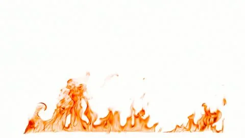Fire flames isolated on white background. Stock Photos
