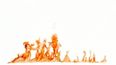 Fire flames isolated on white background. Stock Photos