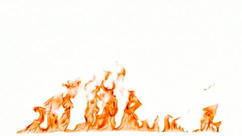 Fire flames isolated on white background. Foto stock