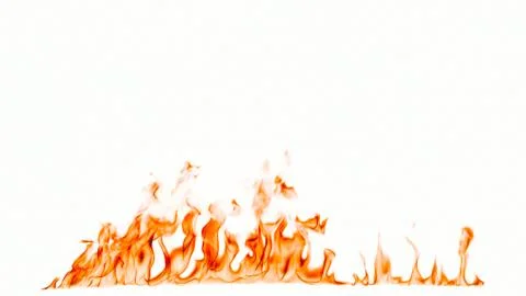 Fire flames isolated on white background. Stock Photos