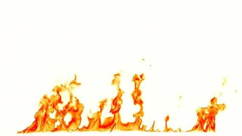 Fire flames isolated on white background. Stock Photos