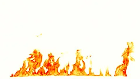 Fire flames isolated on white background. Stock Photos