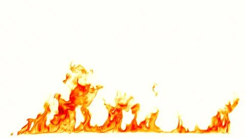 Fire flames isolated on white background. Stock Photos