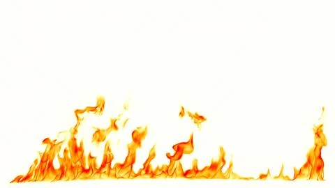 Fire flames isolated on white background. Stock Photos