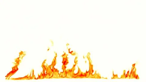 Fire flames isolated on white background. Stock Photos