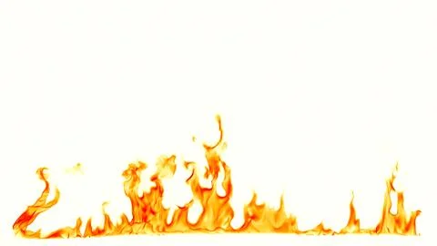 Fire flames isolated on white background. Stock Photos