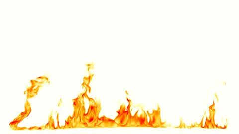 Fire flames isolated on white background. Stock Photos