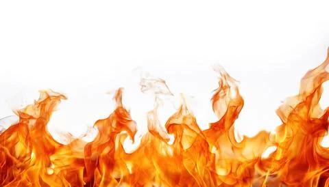 Fire flames isolated on white  background. orange red fire burn flame isola.. Stock Photos