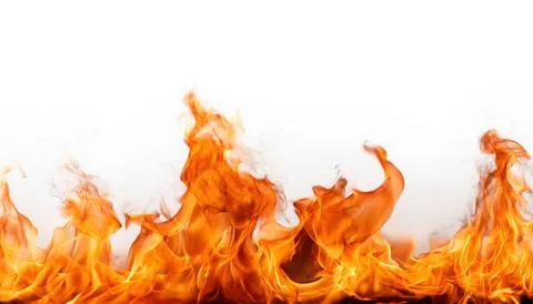 Fire flames isolated on white  background. orange red fire burn flame isola.. Stock Photos