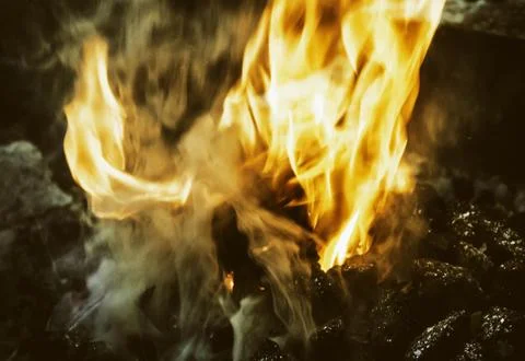 Fire flames moving in fire disasters of nature, detail Stock Photos