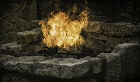 Fire flames moving Stock Photos