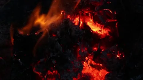 Fire flames at night Video stock 48846739