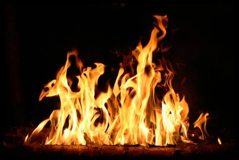 Fire flames at night Stock Photos