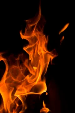 Fire flames at night Stock Photos