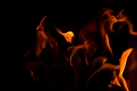 Fire flames at night Stock Photos