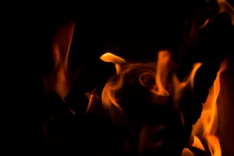 Fire flames at night Stock Photos