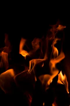 Fire flames at night Foto stock