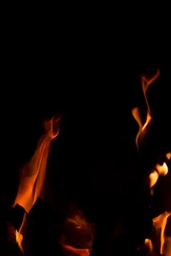Fire flames at night Foto stock