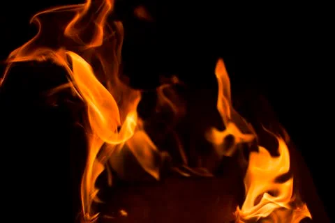 Fire flames at night Stock Photos