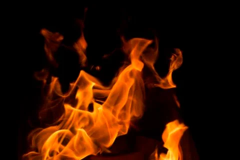 Fire flames at night Stock Photos