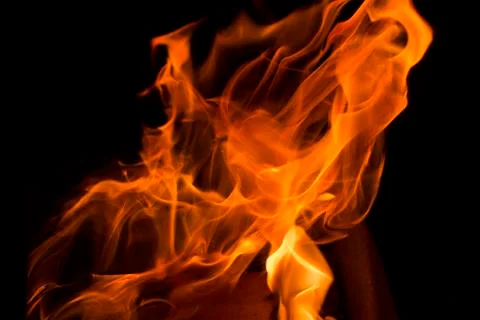 Fire flames at night Stock Photos